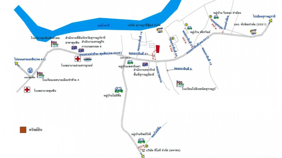 ที่ดินเปล่า สุราษฎร์ธานี พุนพิน ท่าข้าม 7544000