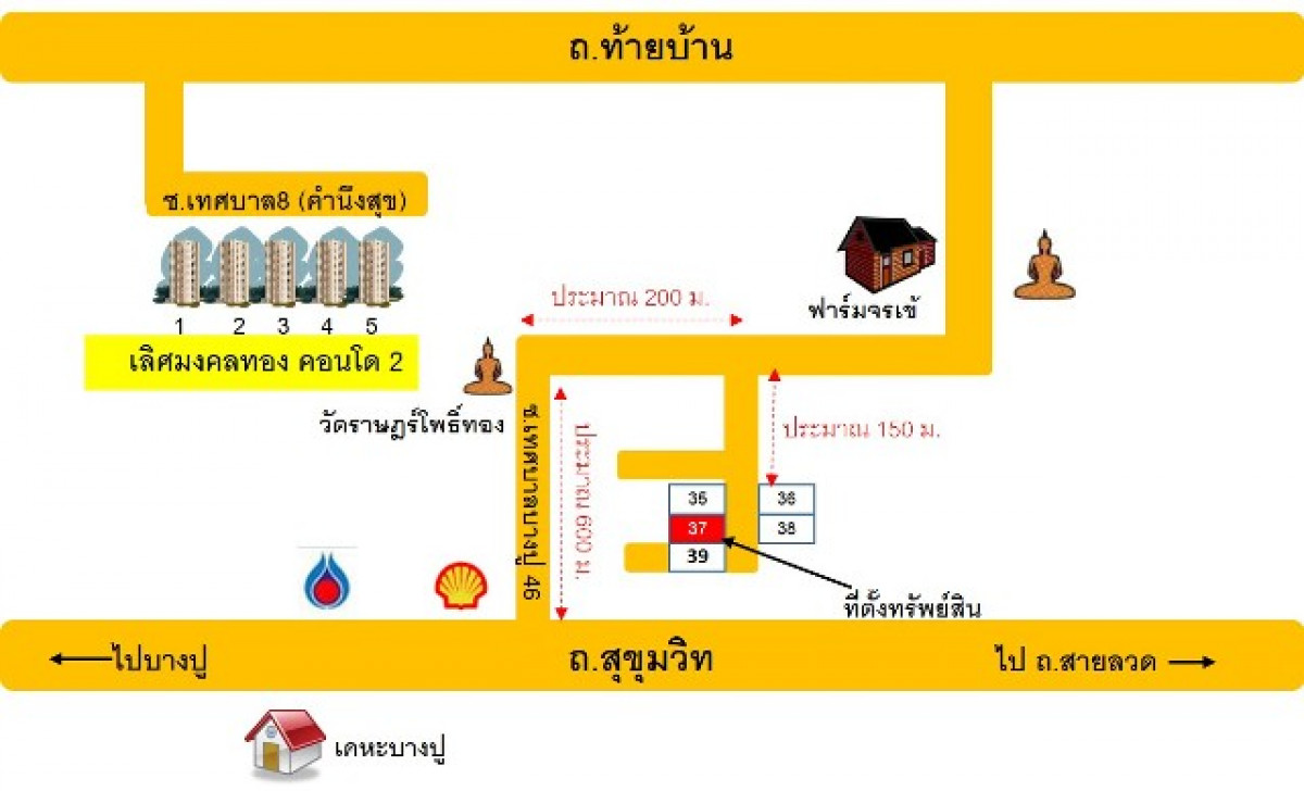 คอนโด สมุทรปราการ เมืองสมุทรปราการ ท้ายบ้าน 172000
