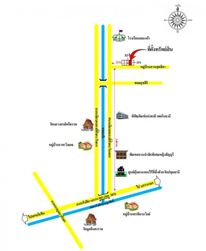 ทาวน์เฮ้าส์ บ้านสวนสุทธิดา ปทุมธานี คลองหลวง คลองห้า 893000