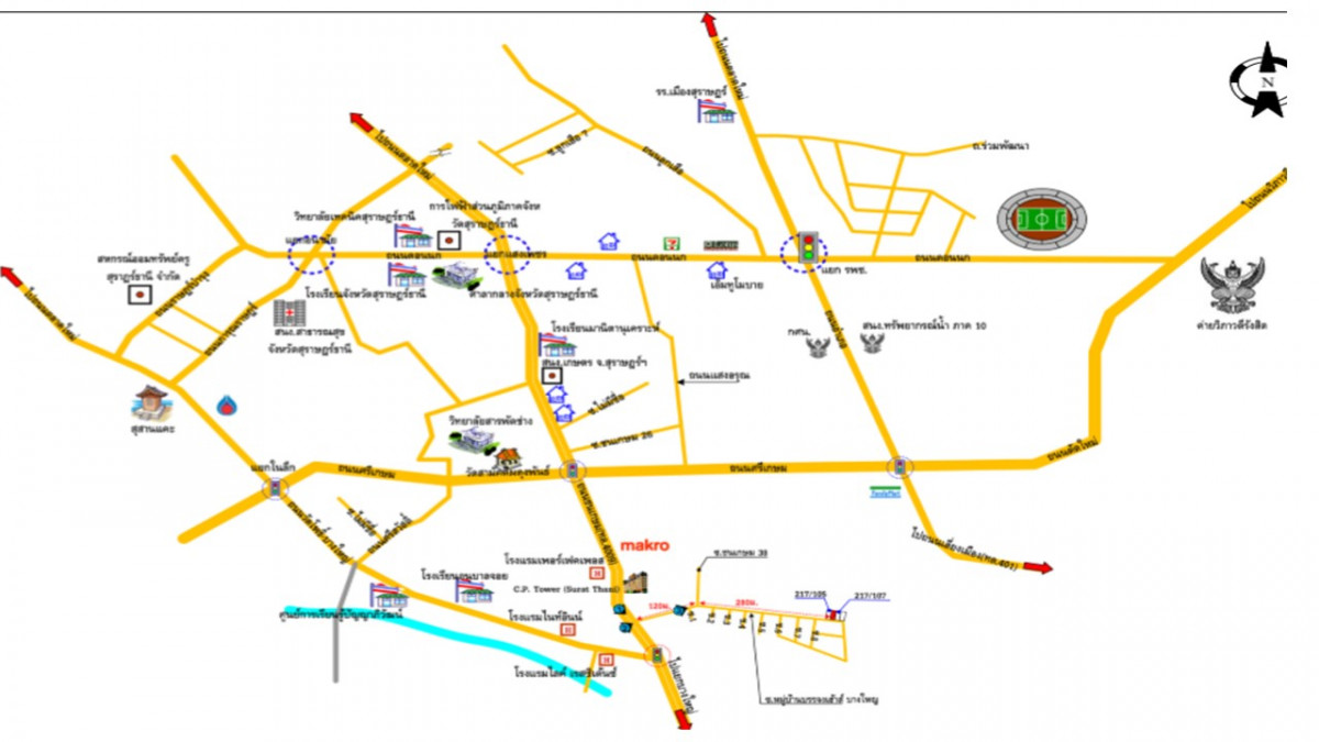 ทาวน์เฮ้าส์ สุราษฎร์ธานี เมืองสุราษฎร์ธานี มะขามเตี้ย 1760000