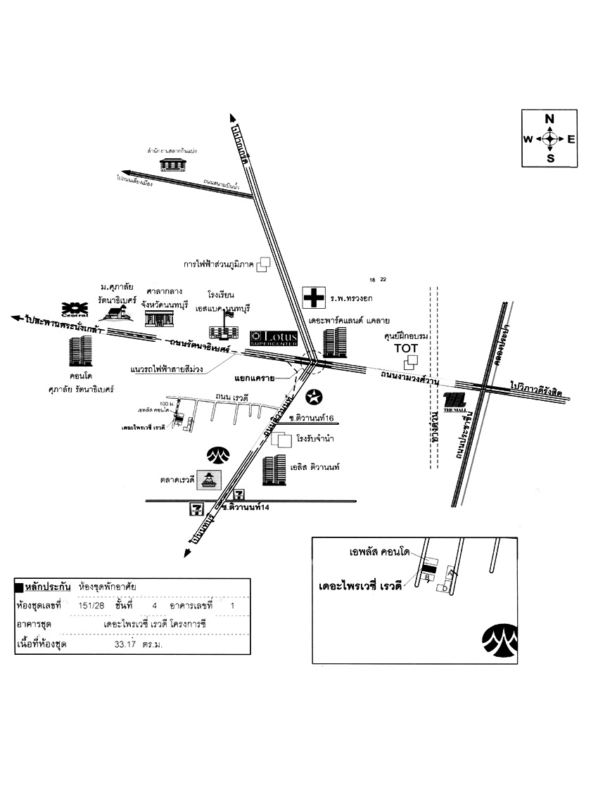คอนโด เดอะไพรเวซี่เรวดีโครงการซี นนทบุรี เมืองนนทบุรี ตลาดขวัญ 1596000