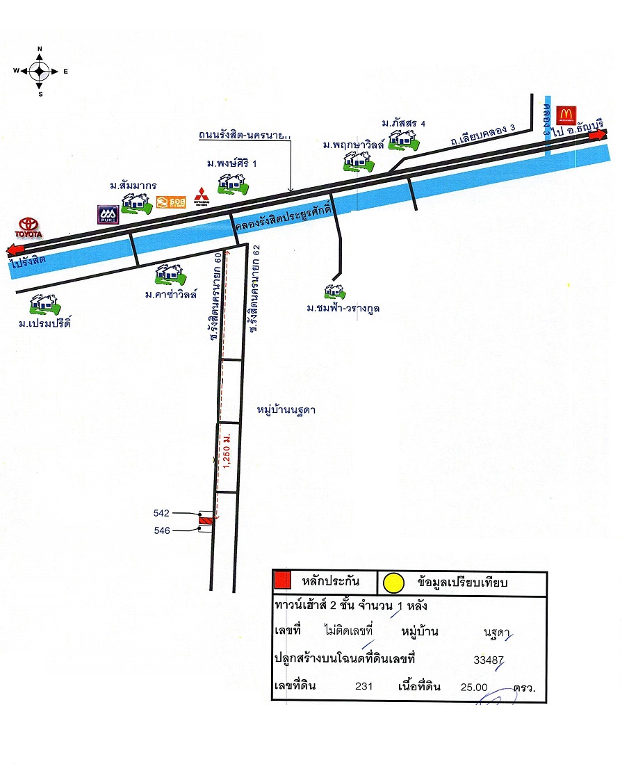 ทาวน์เฮ้าส์ นฐดา ปทุมธานี ธัญบุรี ประชาธิปัตย์ 1700000