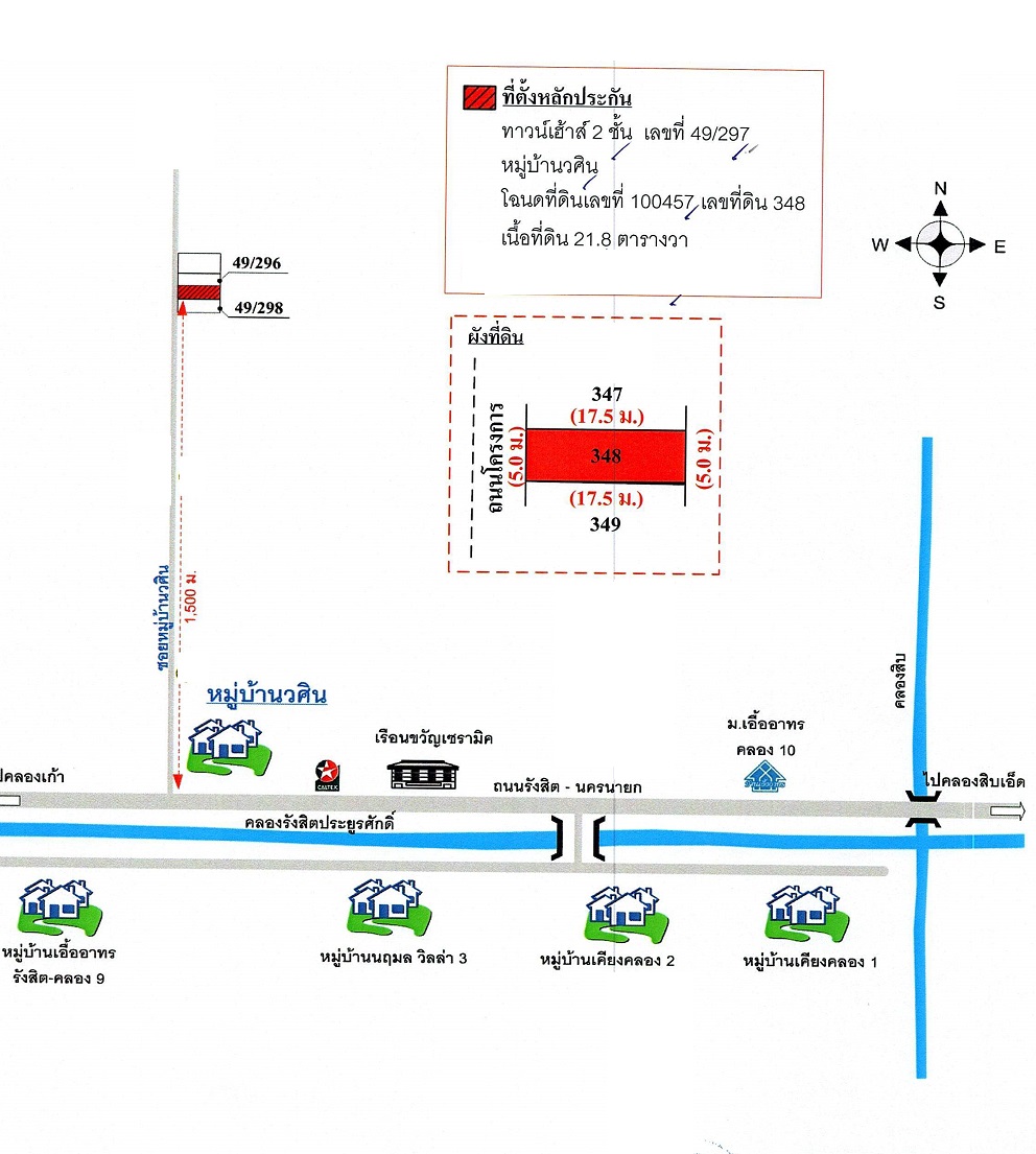 ทาวน์เฮ้าส์ วศิน ปทุมธานี ธัญบุรี บึงสนั่น 1250000