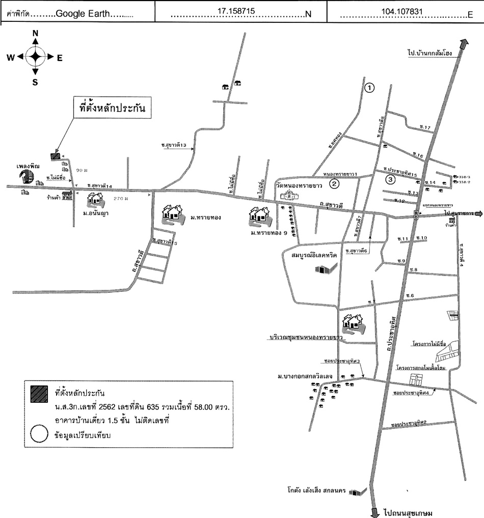 บ้านเดี่ยว สกลนคร เมืองสกลนคร ธาตุเชิงชุม 575000