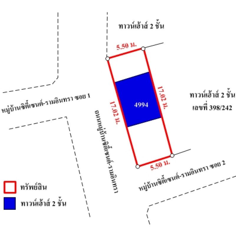 ทาวน์เฮ้าส์ ซิตี้เซนต์ รามอินทรา กรุงเทพมหานคร คลองสามวา บางชัน 2600200