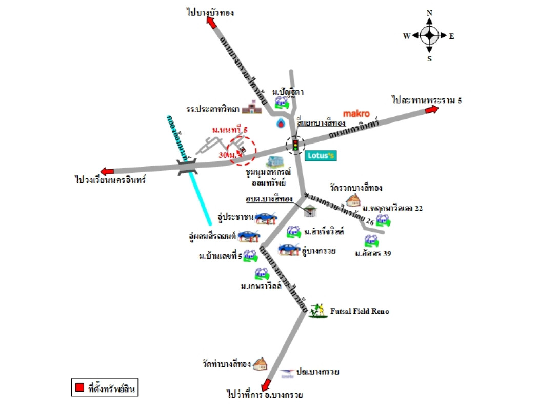 ทาวน์เฮ้าส์ นนทรี 5 นนทบุรี บางกรวย บางสีทอง 5740400