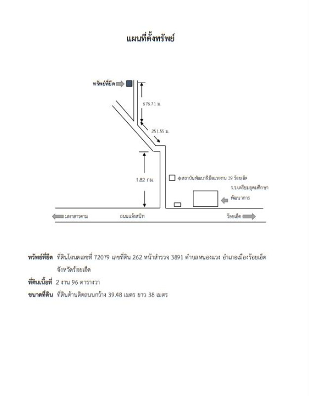 ที่ดินเปล่า ร้อยเอ็ด เมืองร้อยเอ็ด หนองแวง 192400