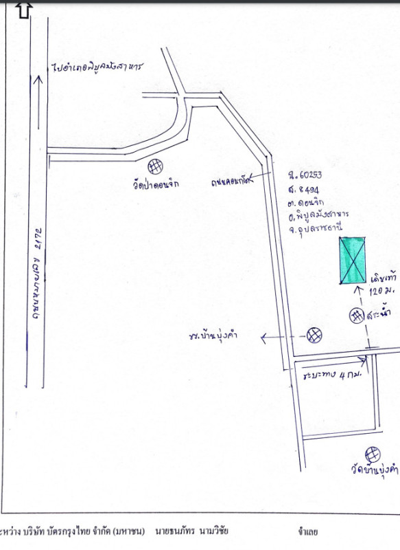 Residential land/lot Ubon Ratchathani Phibun Mangsahan Don Chik 104300