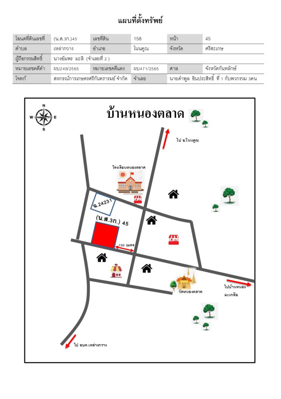 บ้านเดี่ยว ศรีสะเกษ โนนคูณ เหล่ากวาง 211658