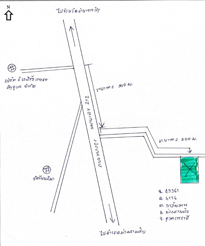 ที่ดินเปล่า อุบลราชธานี ม่วงสามสิบ ยางโยภาพ 155160