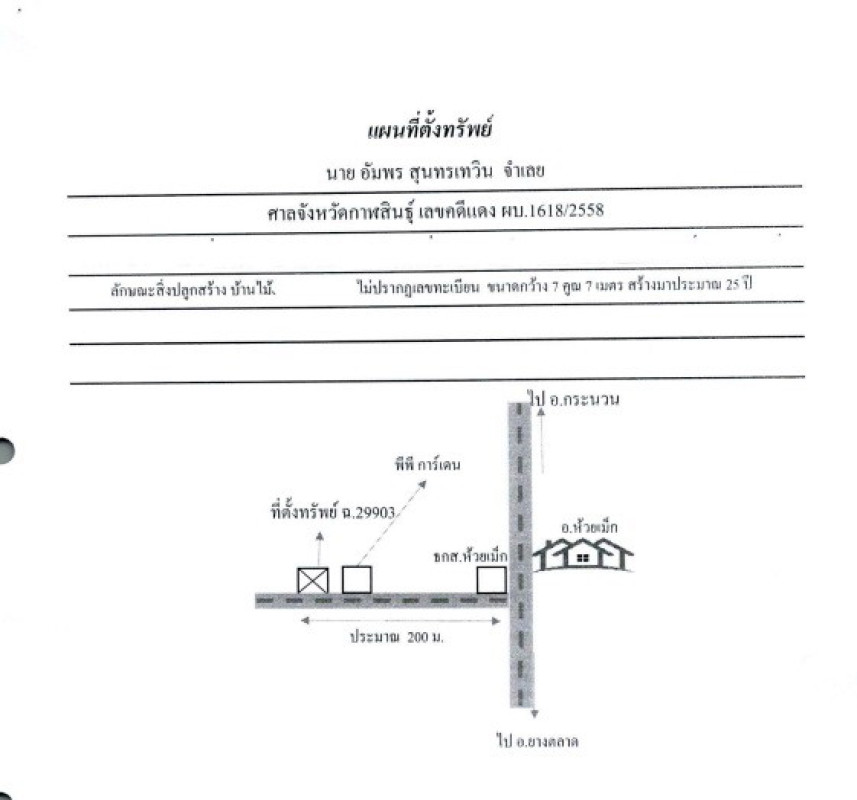 บ้านเดี่ยว กาฬสินธุ์ ห้วยเม็ก ห้วยเม็ก 725000