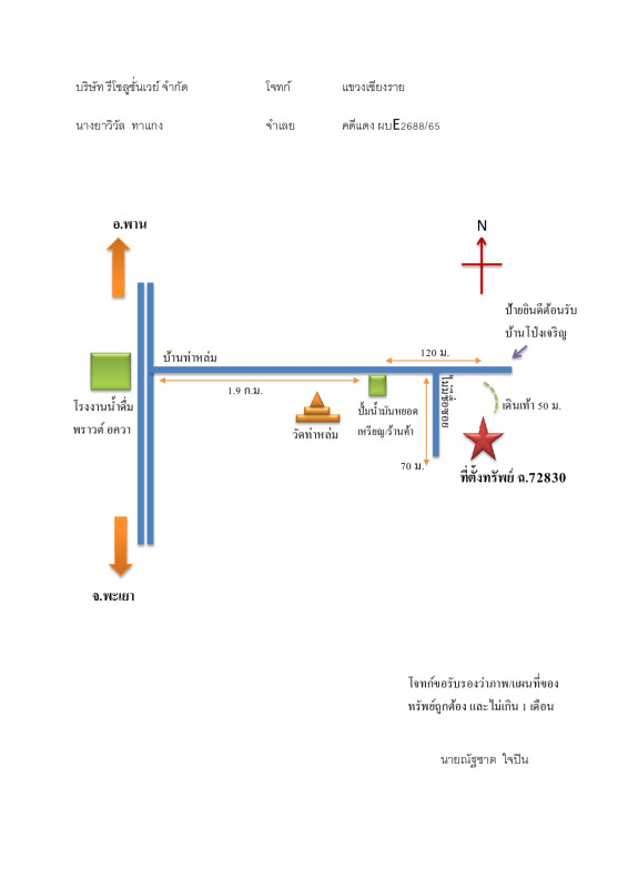 ที่ดินเปล่า เชียงราย พาน ทานตะวัน 152500