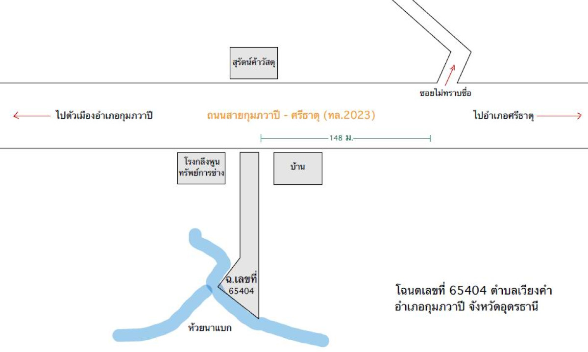 Residential land/lot Udon Thani Kumphawapi Wiang Kham 1000000