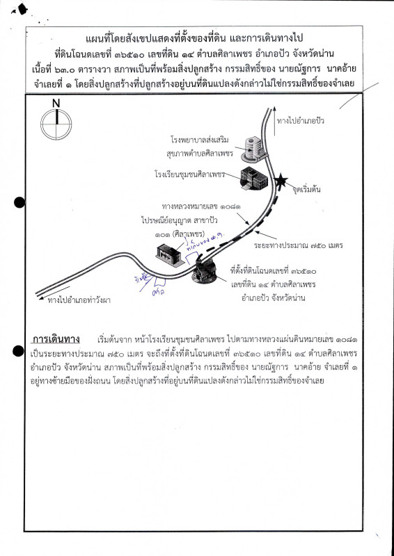 ที่ดินเปล่า น่าน ปัว ศิลาเพชร 94500