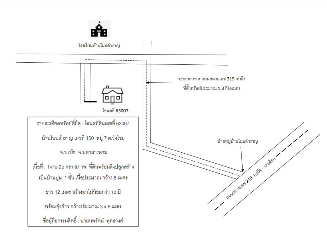 Single house Maha Sarakham Borabue Wang Chai 527100