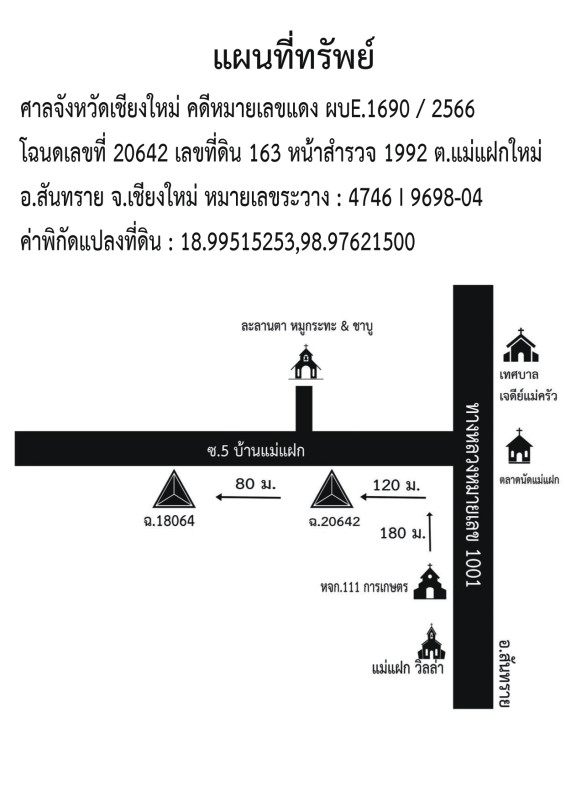 ที่ดินเปล่า เชียงใหม่ สันทราย แม่แฝกใหม่ 192000