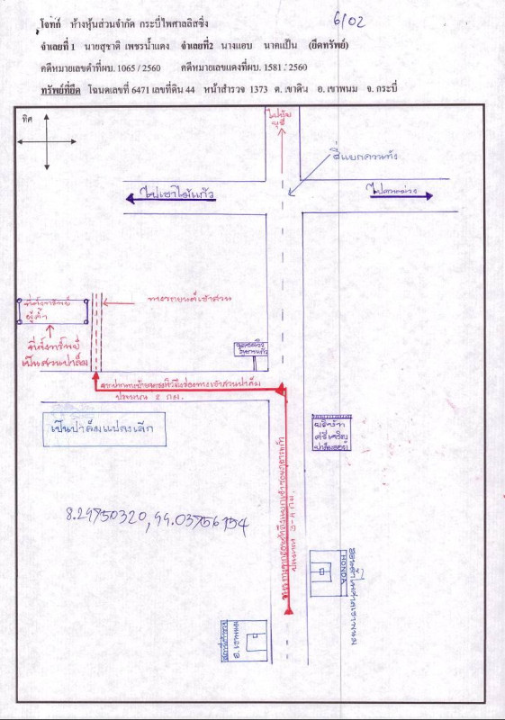 ที่ดินเปล่า กระบี่ เขาพนม เขาดิน 982020