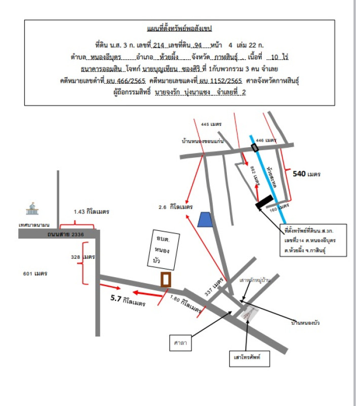 ที่ดินเปล่า กาฬสินธุ์ ห้วยผึ้ง หนองอีบุตร 800000
