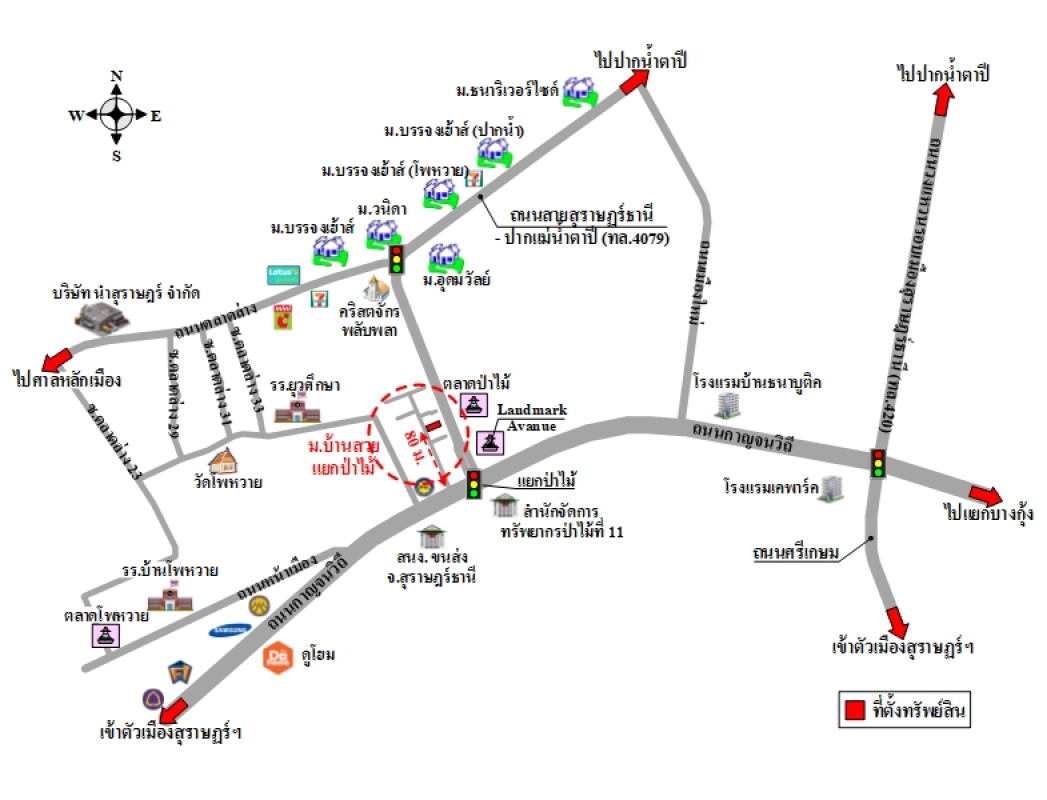 ทาวน์เฮ้าส์ บ้านสวย-แยกป่าไม้ สุราษฎร์ธานี เมืองสุราษฎร์ธานี บางกุ้ง 2748500