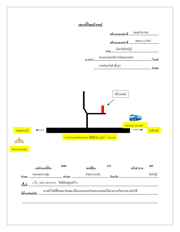 ที่ดินเปล่า สิงห์บุรี ค่ายบางระจัน หนองกระทุ่ม 23850