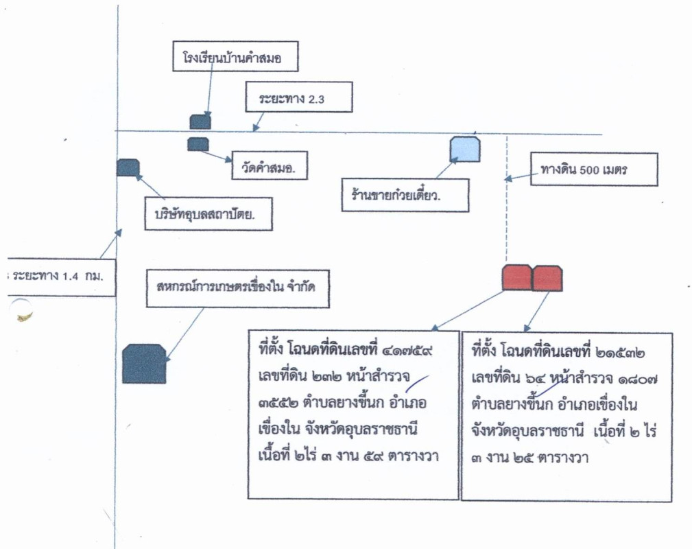 ที่ดินเปล่า อุบลราชธานี เขื่องใน ยางขี้นก 309375