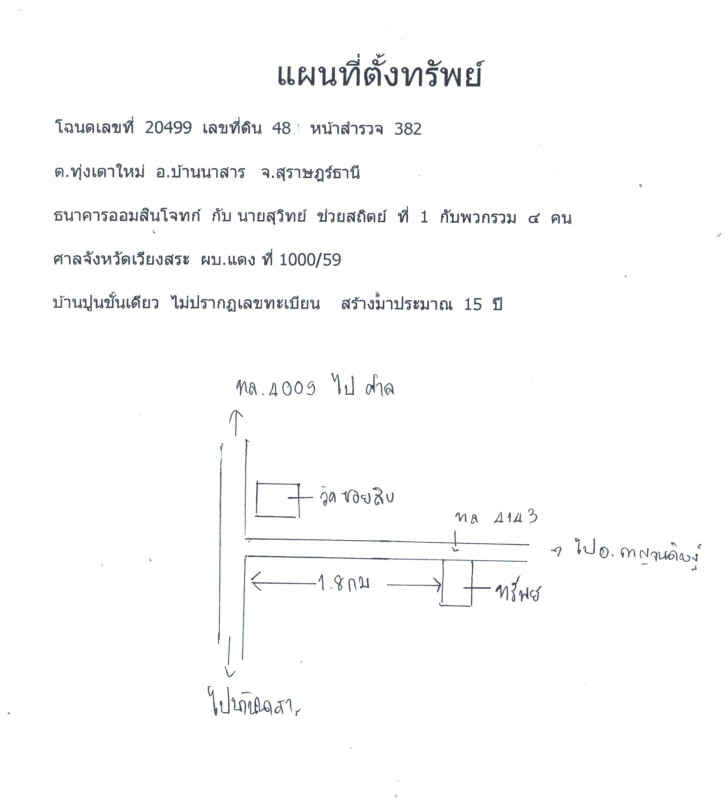 บ้านเดี่ยว สุราษฎร์ธานี บ้านนาสาร ทุ่งเตาใหม่ 889200