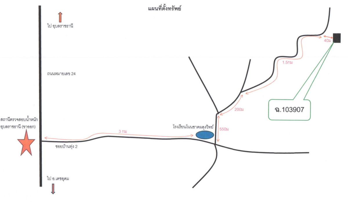 ที่ดินเปล่า อุบลราชธานี วารินชำราบ เมืองศรีไค 270000