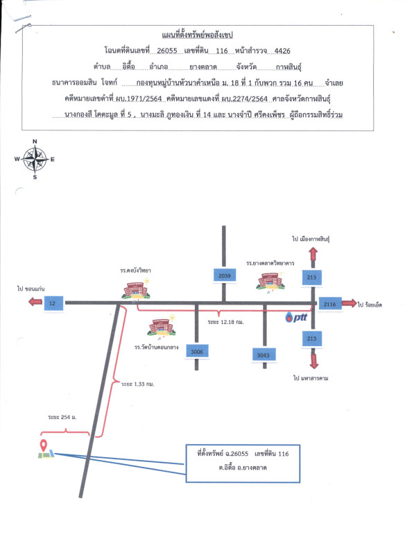 ที่ดินเปล่า กาฬสินธุ์ ยางตลาด หัวนาคำ 3908000