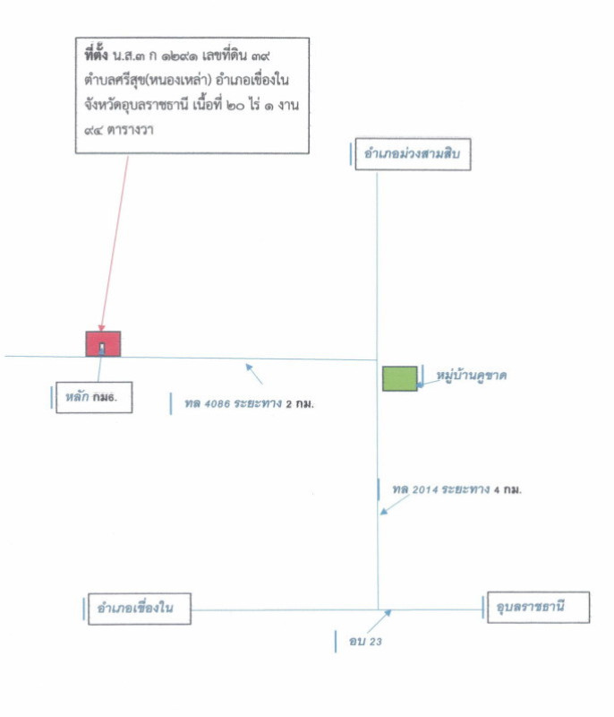 ที่ดินเปล่า อุบลราชธานี เขื่องใน ศรีสุข 1376592
