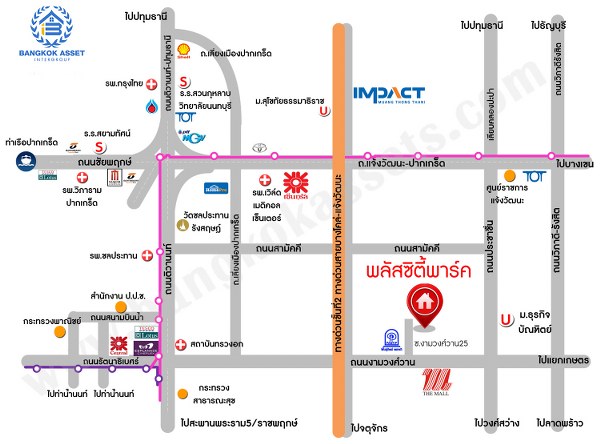 ทาวน์เฮ้าส์ พลัสซิตี้พาร์ค งามวงศ์วาน 25 นนทบุรี เมืองนนทบุรี ท่าทราย 3990000