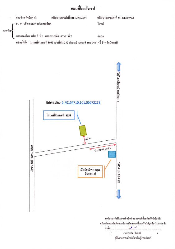 ที่ดินเปล่า ปัตตานี โคกโพธิ์ โคกโพธิ์ 109480