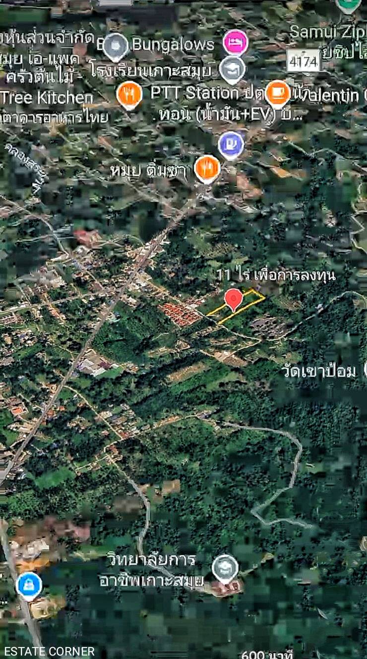 ที่ดินเปล่า สุราษฎร์ธานี เกาะสมุย ตลิ่งงาม 33000000