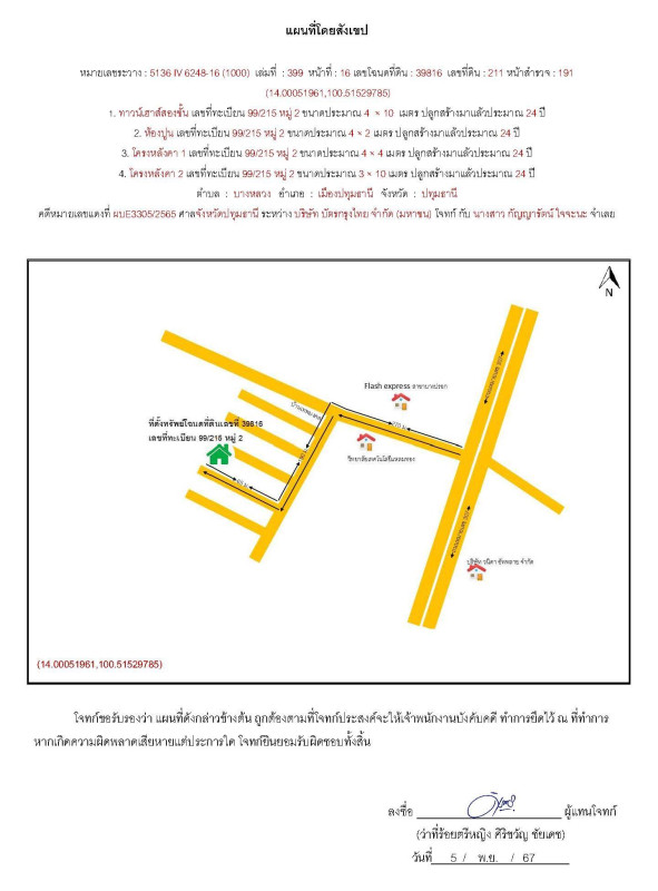 ทาวน์เฮ้าส์ ปทุมธานี เมืองปทุมธานี บางหลวง 1029320