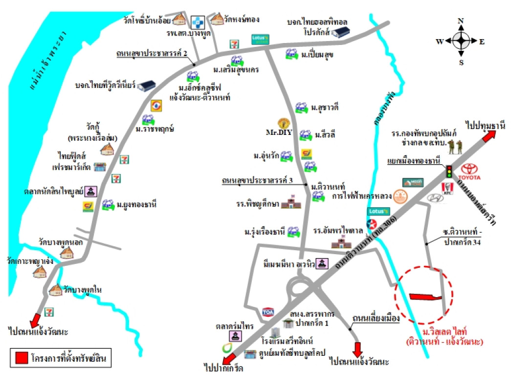 ทาวน์เฮ้าส์ วิลเลต ไลท์ (ติวานนท์ - แจ้งวัฒนะ) นนทบุรี ปากเกร็ด บ้านใหม่ 3023600