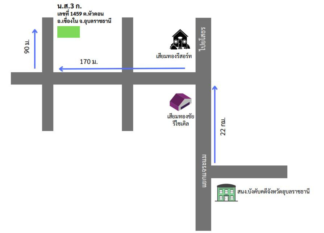 Residential land/lot Ubon Ratchathani Khueang Nai Hua Don 99000