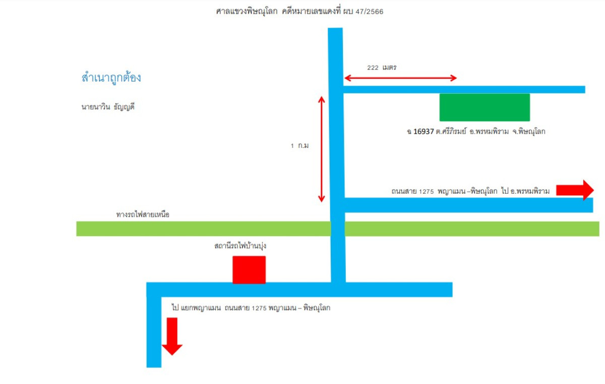 Residential land/lot Phitsanulok Phrom Phiram Si Phirom 868500