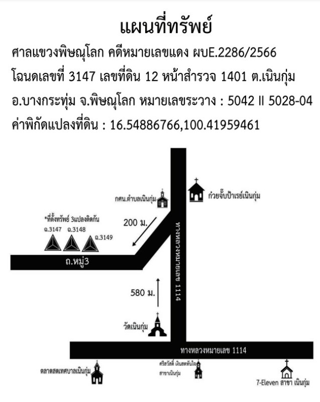Residential land/lot Phitsanulok Bang Krathum Noen Kum 45500