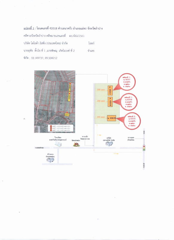 Residential land/lot Lampang Mae Tha Na Khrua 50000