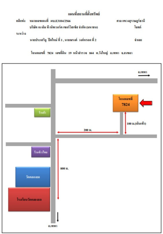 Residential land/lot Songkhla Thepha Wang Yai 737100