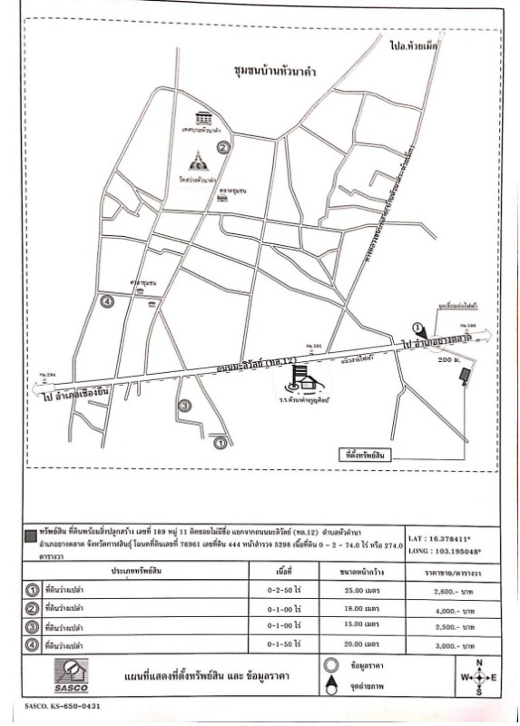 Single house Kalasin Yang Talat Hua Na Kham 854000