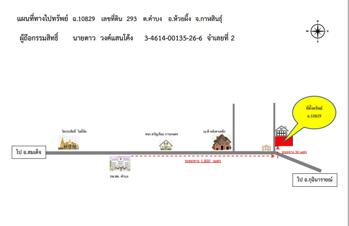 Residential land/lot Kalasin Huai Phueng Kham Bong 156000