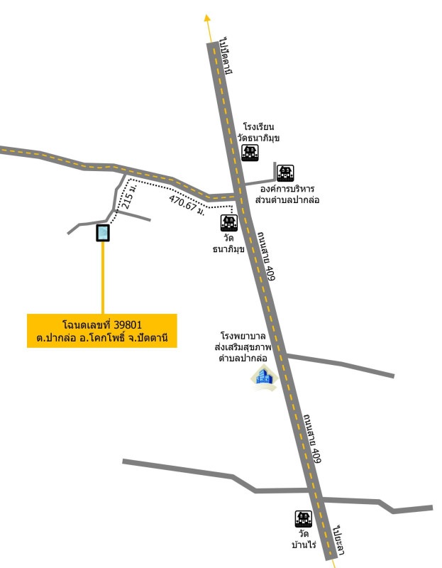Residential land/lot Pattani Khok Pho Pak Lo 223423