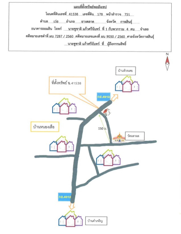 บ้านเดี่ยว กาฬสินธุ์ ยางตลาด เว่อ 627000