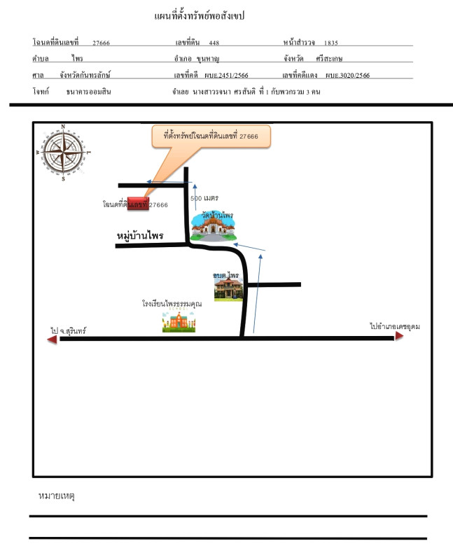 Residential land/lot Si Sa Ket Khun Han Phrai 18200