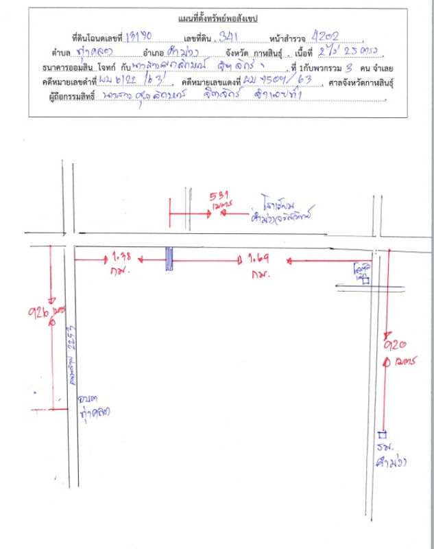 Residential land/lot Kalasin Kham Muang Thung Khlong 960000