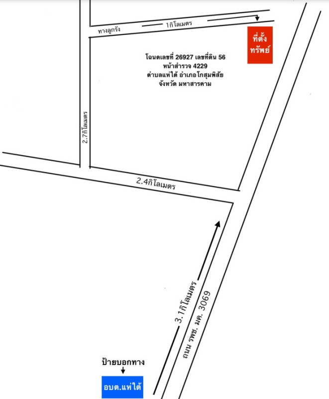 ที่ดินเปล่า มหาสารคาม โกสุมพิสัย แห่ใต้ 1041450