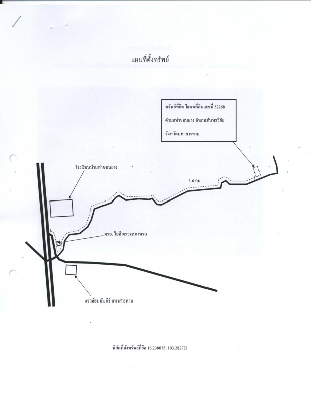 Residential land/lot Maha Sarakham Kantharawichai Tha Khon Yang 309400