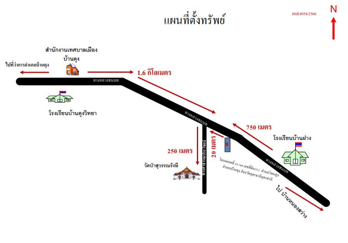 ที่ดินเปล่า อุดรธานี บ้านดุง โพนสูง 175100