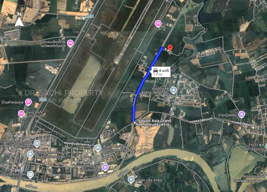 ที่ดินเปล่า เชียงราย เมืองเชียงราย ริมกก 8870000