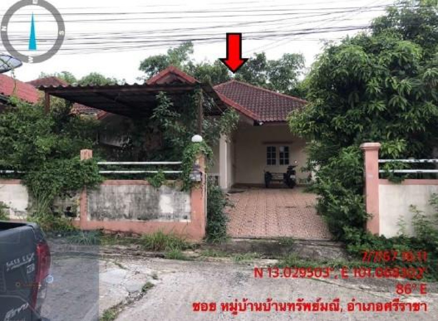 บ้านเดี่ยว ทรัพย์มณี ชลบุรี ศรีราชา บ่อวิน 1900000